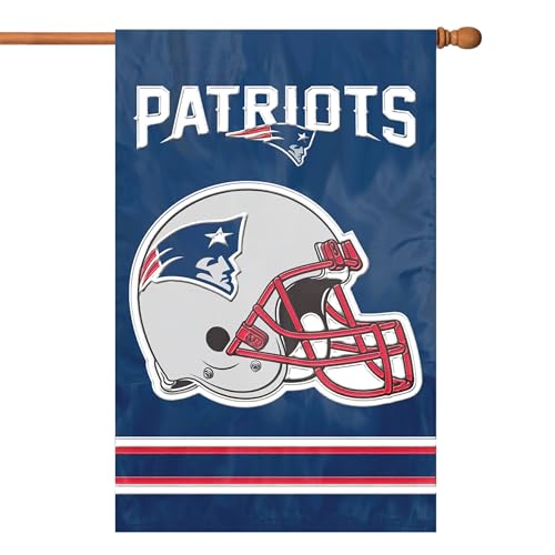 Party Animal NFL Team Flag, 44” x 28” Double-Sided, Weather-Resistant Nylon Flag for Indoor & Outdoor Use, New England Patriots