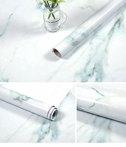 KASHIVAL Marble Wallpaper Peel and Stick for Kitchen Countertops Waterproof Contact Paper Removable and Self Adhesive Marble Paper for Kitchen Bathroom Wall Furniture (White Green Marble 60*300CM) (B0B6W9DBLH) Amazon Price History, Amazon Price Tracker