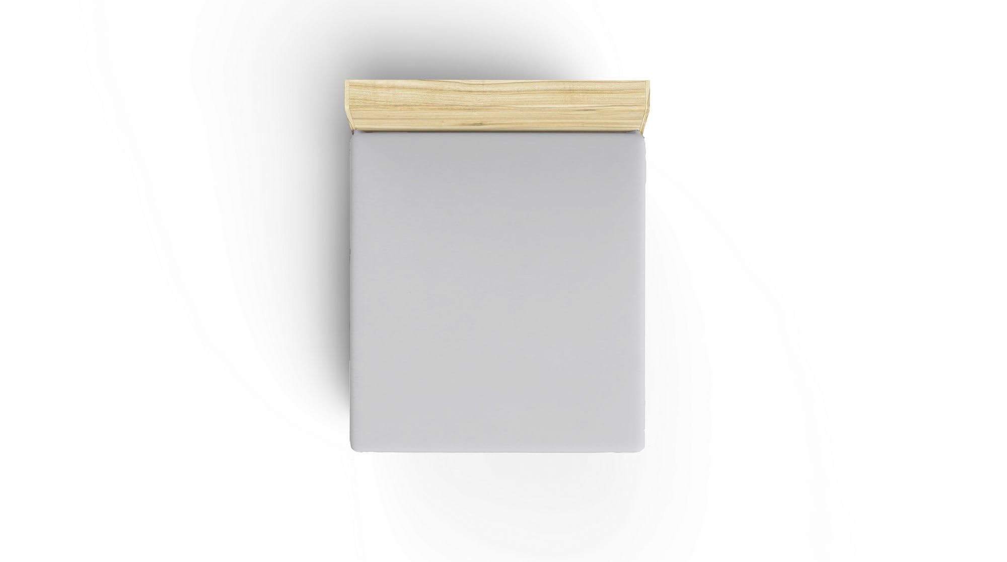 Drap-Housse Coton Gris 130x190 bonnet 30 cm, drap de lit double 155 fils lavable