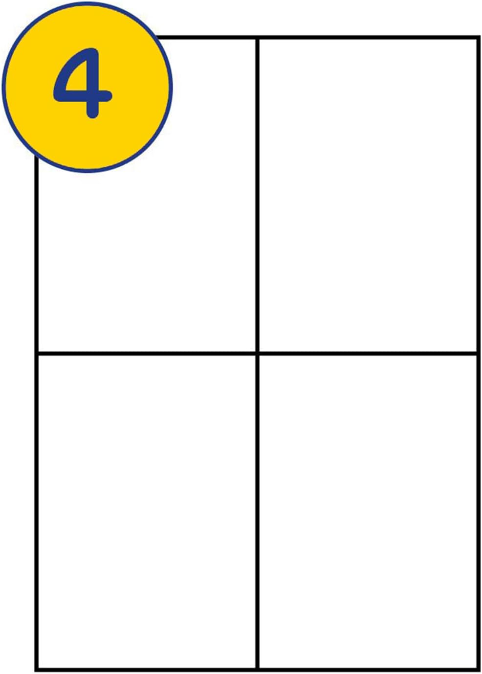 LABELS4U 100 Sheets A4, 4 Label per Sheet, Size 105 x 148mm (400 Labels)
