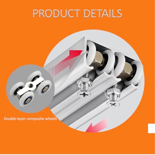Rollen für Schiebetürrollen 4 Stück, Leise Laufrollen Schiebetür mit 4 Rädern, Laufwagen Schiebetür aus Zinklegierung, Duschrollensystem mit M6-Gewinde, Ø 20 mm, Geeignet für Duschtüren und Fenster