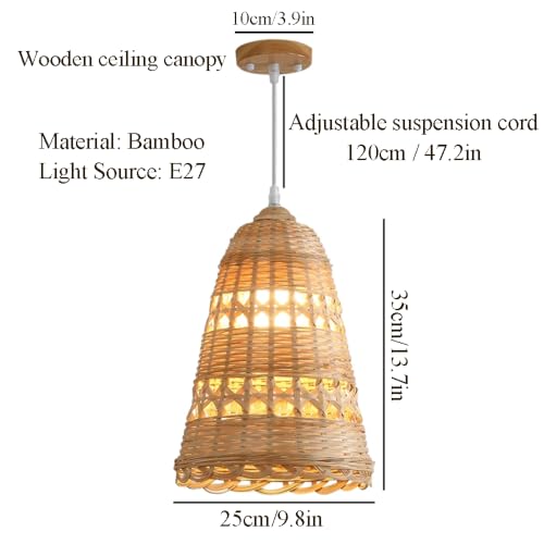 Suspension en bambou tressé main lustre artisanal d'exception