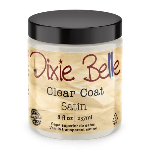Dixie Belle Paint Company | Satin Clear Coat (8oz) | Satin Finish Polyacrylic Topcoat | Chalk-Friendly Furniture Paint Finish
