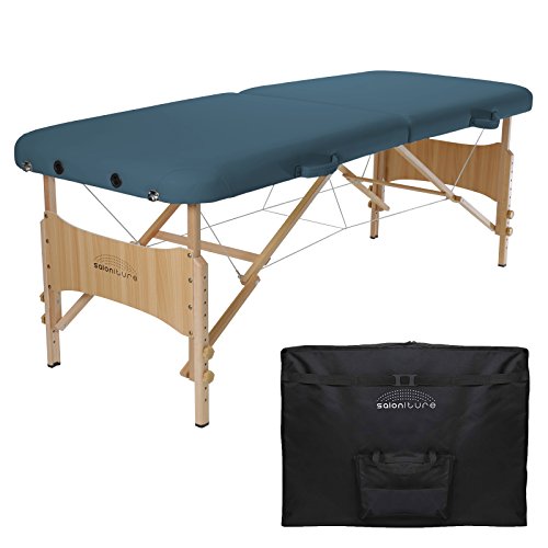 Saloniture Basic Portable Folding Massage Table - Blue
