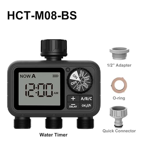 Image of LABART Sprinkler Timer, 3 Outlets Programmable Water Timer with Brass Inlet for Garden Hose, Outdoor Hose Timer with Rain Delay /Manual /Automatic Watering System, Digital Irrigation Timer for Yard /Lawn