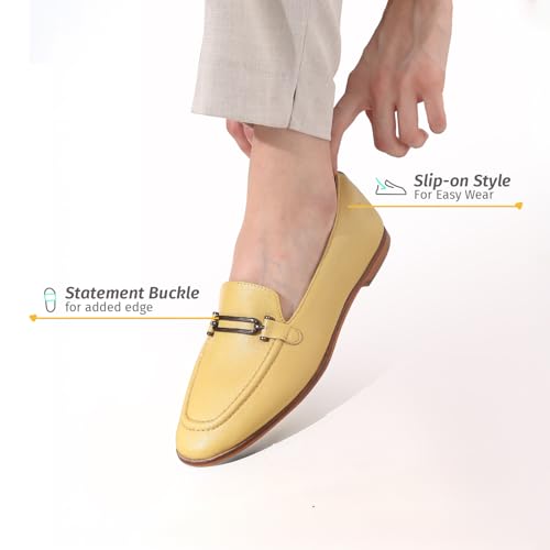 Image of YOHO Bliss Loafers for Women | Comfortable & Stylish Bellies | Fashion Moccasins with Footpharma Footbed | Slip-on for Casual & Formal Wear | 001
