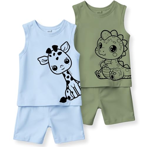 Image of minicult kids Kids Cotton Shorts and Matching Tshirt Coord clothing set with Cute Prints Clothing Set (200gsm Cotton Fabric)(pack of 2)