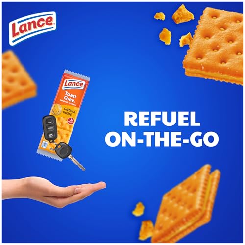 Lance Sandwich Crackers, ToastChee Cheddar, 10 Individually Wrapped Packs, 6 Sandwiches Each