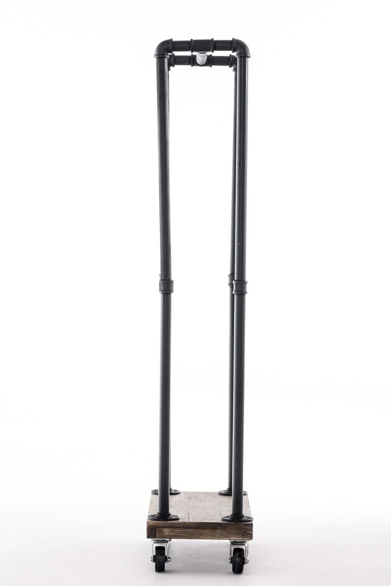 Estantería para Leña Forks I Leñero de Interior con Ruedas I Leñero Deslizante I Estantería para Leña de Metal & Madera I, Color:Negro