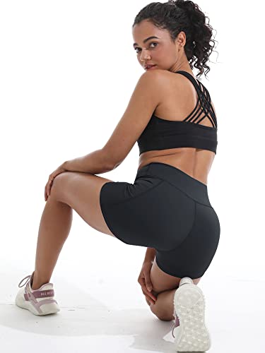 CADMUS Women's Gym Volleyball Shorts for Bike Naked Feeling High Waist Athletic Shorts No Front Seam with Deep Porkets4