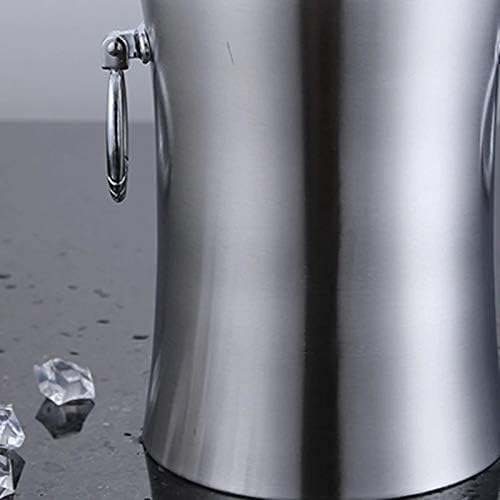 Stainless Steel Ice Bucket Insulation Grain Wine Barrel Hotel KTV Bar Champagne Binaural 3L