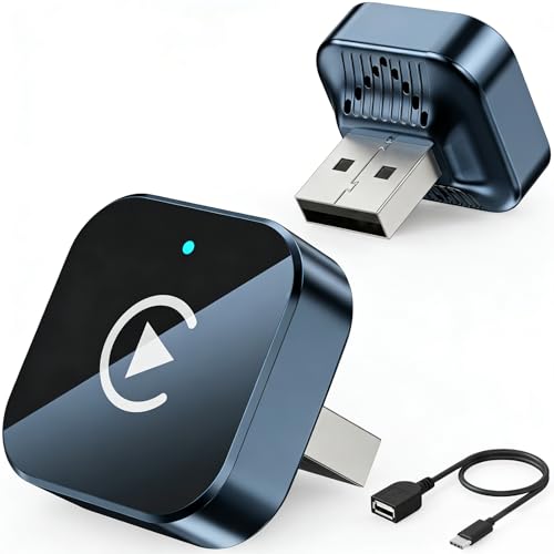 Image of (2026 Upgraded) Wireless CarPlay Adapter for Apple iPhone&Android, Small Size,Plug and Play,Fast and Stable Connection Wireless Adapter for CarPlay&Android-No Latency to Screen(Blue)