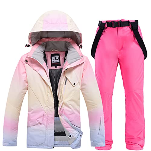 Combinaison de ski femme dégradé rose élégante pour les sports d'hiver