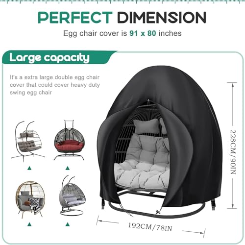 Housse pour chaise œuf double bâche imperméable jardin suspendu - 6