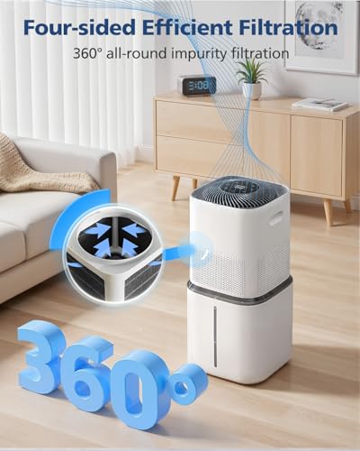 Image of 6000S Filter Replacement Compatible with LEVOIT Superior 6000S Smart Evaporative Humidifier, 8 Pack Wick Filters+ 6 Pack Top Fill Filters, Gray