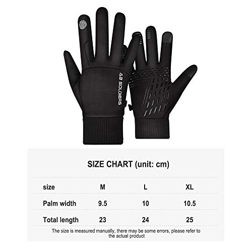 Luvas de inverno para homens, luvas térmicas à prova de vento, antiderrapantes, tela sensível ao toq