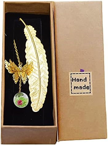 Konrisa Bookmarks for Women Men Cute Luminous Constellation Bead Bookmark Metal Feather Bookmarks for Children Girls Boys, Gift for Teacher Reader Booklovers