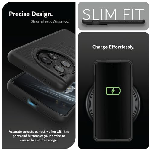 Image of TUDIA [MergeGrip for OnePlus 12 5G Back Cover - Military Grade Drop Tested Dual Layer Shockproof Anti-Slip Heavy Duty Protective Case- Matte Black