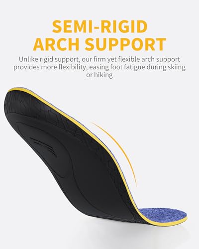 Image of WALKHERO Plantar Fasciitis Insoles - Arch Supports Wool Inserts, Lightweight Breathable Cushioning, Comfort Shock Absorption Inserts for Walking (Blue Mens 4)