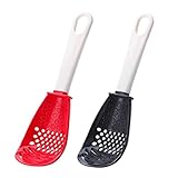 Multifunktionaler Küchenkochlöffel,2 Stück Püree Sieb für Kochlöffel,Sieb-Schaufel Schlitzlöffel Kartoffelpresse Löffel,Multifunktionales Sieb Zum Abtropfen,Maischen,Mahlen,Reiben Von Knoblauch (2Pcs)