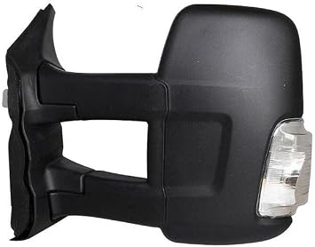 Rear View Manual Long Arm C/Fan White 5W Right [Passenger Side] for Car Transit - Black Shell - 2PIN