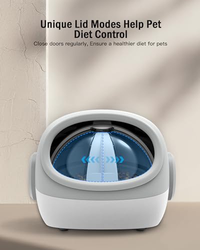 Lesotc RFID Automatic Cat Feeder, Microchip Pet Feeder, Auto Cat Feeder with Collar Sensor, Automatic Pet Feeder - Prevents Food Stealing, Suitable for Both Wet and Dry Food, 1-9 Meals Control