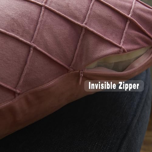 GONOVE Velvet Cushion Covers 40 X 40cm Soft Decorative Throw Pillow Cases Set of 2 Square Pillow Covers Dusky Pink Pillowcases with Invisible Zipper for Home Couch Sofa Bed - Image 4