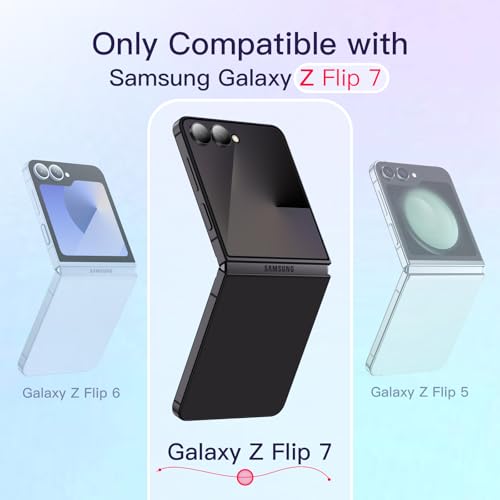 Image of JETech Case for Samsung Galaxy Z Flip 7 2025, Crystal Transparent Hard PC Shell, Anti-Scratch Shockproof Slim Protective Phone Cover (Black)