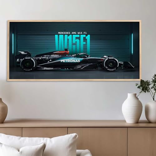 Image of kotart Big Mercedes Formula 1 Car Framed Posters Gift Items for Boys Room Wall Decoration Bedroom Living Room Office Studio Decor | Car Poster Frame for Wall Decor Set Of 1 Size (13 x 25 inch)