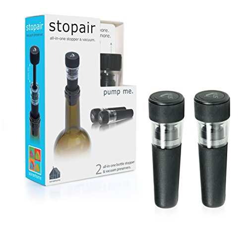 Soireehome Stopair Bottle Stopper & Vacuum Sealer | Perfect for Wine, Oils, Vinegars & More | Preserves Flavors & Increases Shelf-Life for Days | 2pc Set