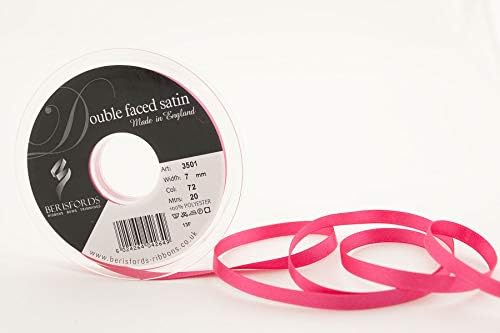 Berisfords Double FACE Poly Satin Ribbon, BlackBerry, 15 mm