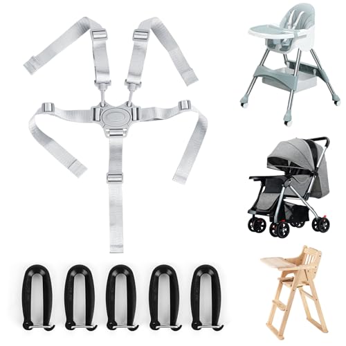 Oslynia 1 Pcs Baby High Chair Strap, High Chair for Babies Replacement Safety Belt, Suitable for 3/5 Point Seat Belt Highchair, Chaise Haute Bébé and Stroller Wagon
