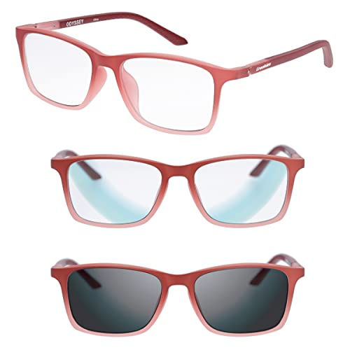 Image of Croakies Odyssey Photochromic Progressive Eyewear | UV400 Sunglass for Outdoor | Bluelight Eyeglass for HEV Devices | Bundle