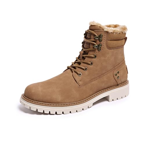 Image of Mens Snow Boots Fur Lined Hiking Boots Waterproof Anti-Slip Outdoor Climbing Shoes