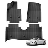 SMABEE 3 Fußmatten für NIO ET7 2022–2023, nicht für 2024 LHD Auto-Bodeneinlagen, TPE, 3D-Fußmatten, wasserdicht, geruchloses Tablett, Allwetter, für NIO ET7, Zubehör, Schwarz (LHD)