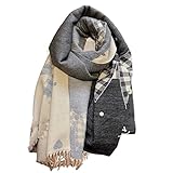 Schals für Frauen Schals for Damen Bedruckter Wickelschal aus Seide mit allmählichem Farbwechsel Leichter eleganter Wickelschal Geschenke for Mama (Color : Yello kalter Winter ( Color : Gris , Size :