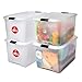 Produktbild Iris Ohyama Aufbewahrungsbox mit Deckel, 45L, 4er-Set, Transparent, Schnappverschlüsse mit Griffen, Stapelbar, Stark & Langlebig, Für Kleidung, Garage, Zuhause, Büro, Plastikbox, Lagerung TB-45