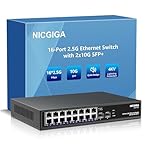 16-Port 2,5 G ➕ 2-Port 10 G SFP+ Ethernet-Switch, NICGIGA 18-Port 2,5 Gbit Netzwerk-Switch unverwaltet, Plug & Play, Desktop- oder 19-Zoll-Rack-Montage, lüfterloses Metalldesign.