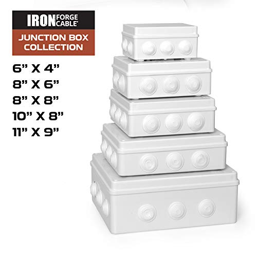 Iron Forge Cable Outdoor Electrical Box Weatherproof, 10 X 8 Inch Junction Box, Waterproof Enclosure Plastic Box With Cover For Electronics, Large Electical Boxes #TOP5