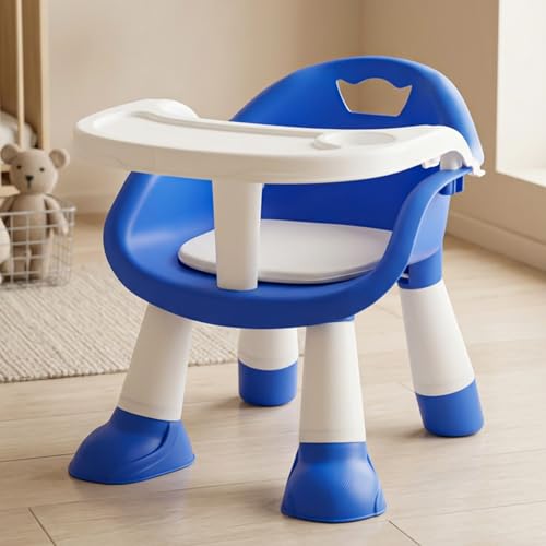 Image of Baybee Booster Seat for Baby | Feeding Chair with Tray | Portable Dining Seat for Toddlers | Baby Feeding Solution for Home & Travel (0-6 Years, Blue)