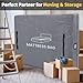 Mattress Bags for Moving and Storage, BETU Twin Mattress Protector Waterproof Mattress Cover with 8 Heavy Duty Handles and Zipper Extra Thick Moving Supplies for Dorm Bed Reusable (77x42x13.5 Grey)