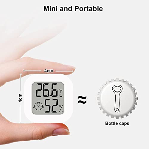 Foto von Dienmern 4 Stück Digital Thermometer für Innen Hygrometer - HohePräzision Raumthermometer Mini Thermometer Innen, Thermometer für Innenräume