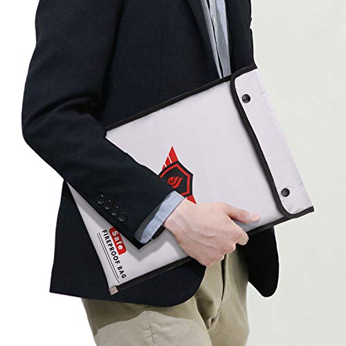 Jundun Fireproof Document Bags,15”X11” Triple Layers Waterproof And Fireproof Bag With Zipper,Silicone Coated Fireproof Safe Pouch Envelope For Documents,Cash And Money #TOP6