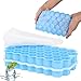 Produktbild ISKM 74-Fach Eiswürfelform 2er Pack Eiswürfelformen Silikon Eiswuerfel Mit Deckel Ice Tray Ice Cube Kühl Aufbewahren LFGB Zertifiziert BPA-Frei (2er Pack Blau)