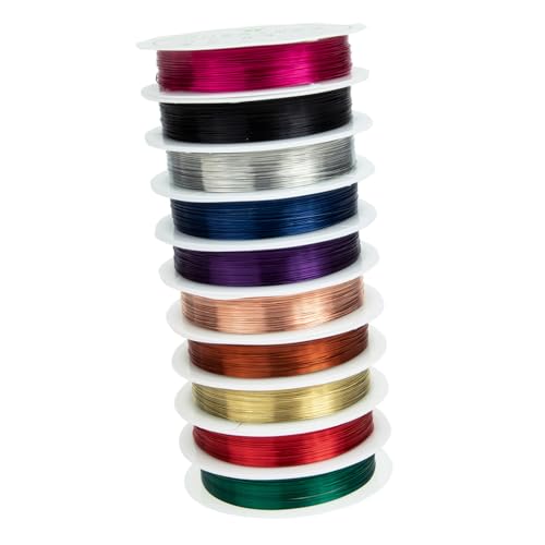 Hemobllo 10 rollos Alambre de Cobre Flexible para Joyería DIY Hilos Maleables Pulseras y Abalorios Accesorios para Manualidades