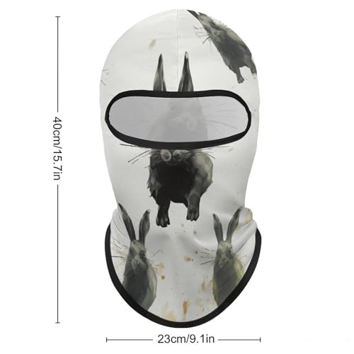 Balaclava para hombre y mujer, máscara para esquiar, cubreboca completo con diseños de conejos en distintas posiciones, ideal para ciclismo y motociclismo miniatura 2