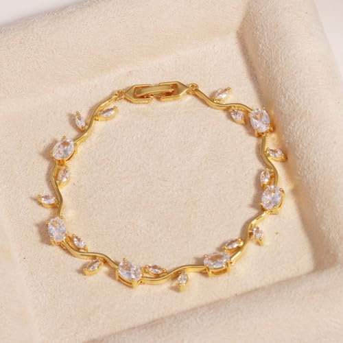 Image of Shining Diva Fashion Tulip Bracelet for Women, Floral Crystal, Anti Tarnish Jewellery Stylish Bracelet Gifts for Girls
