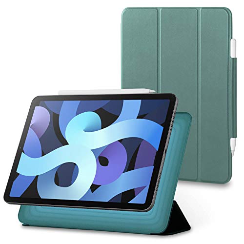 エレコム iPad Air10.9インチ 第4世代 (2020年) レザーケース マグネット吸着 超薄型 Apple Pencil収納時ペアリング・ワイヤレス充電対応 オートスリープ/ウェイク対応 2段スタンド グリーン TBWA20MWVPFGN