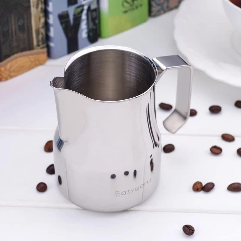Kubek do spieniania mleka, Dzbanek do mleka, profesjonalny spieniacz, kubek Barista Espresso Steam, długi, zaokrąglony dzióbek, 350/550/750 ml