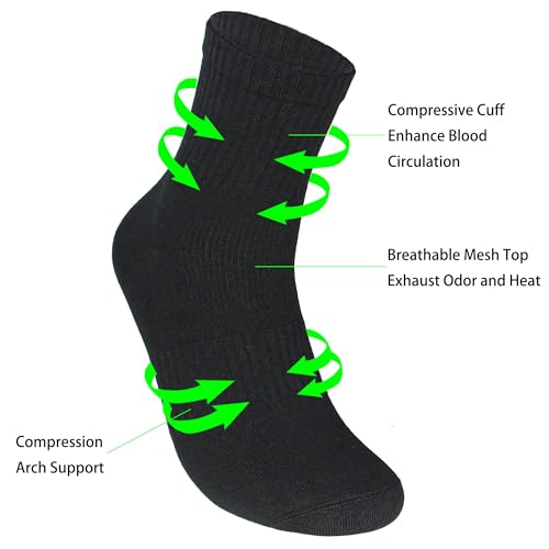 Womens Anti Odor Blister Resistant Seamless Cotton Moisture Wicking Sports Ankle Dress Socks, Size 6-102